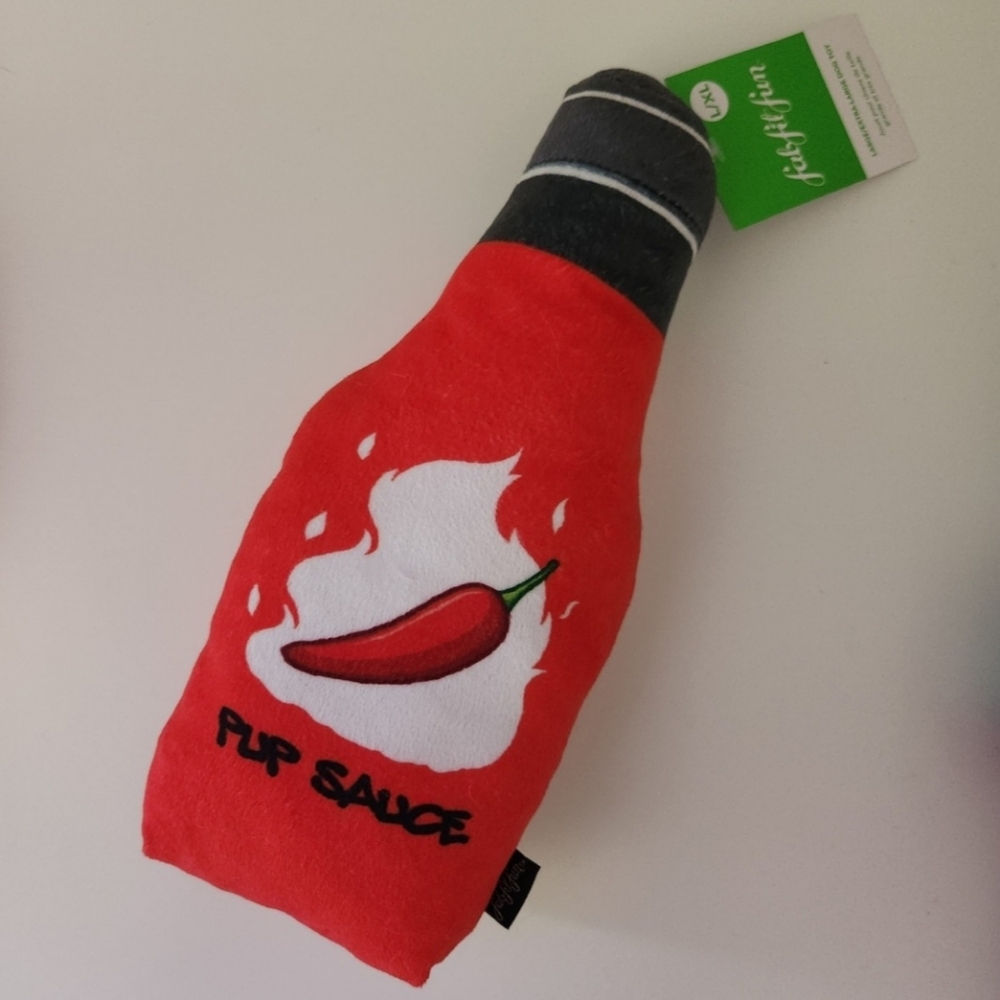 FabFitFun Pup Sauce Plush Dog Toy | Squeaky L/XL Gift NWT